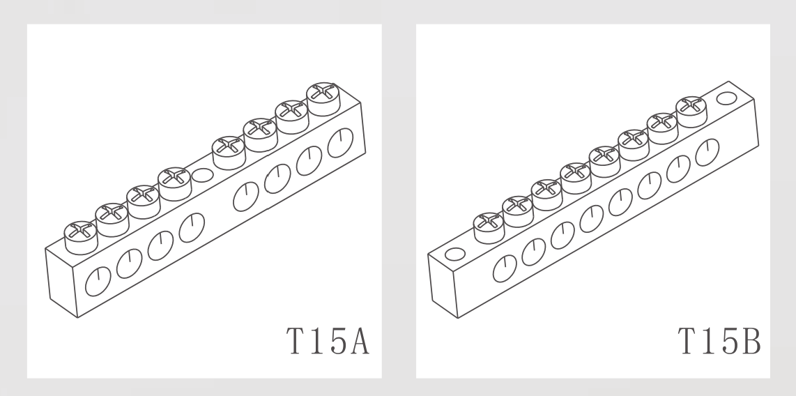 KASEEY Brass Bars T15A and T15B dimension drawing showing L1, L2, M and diameter