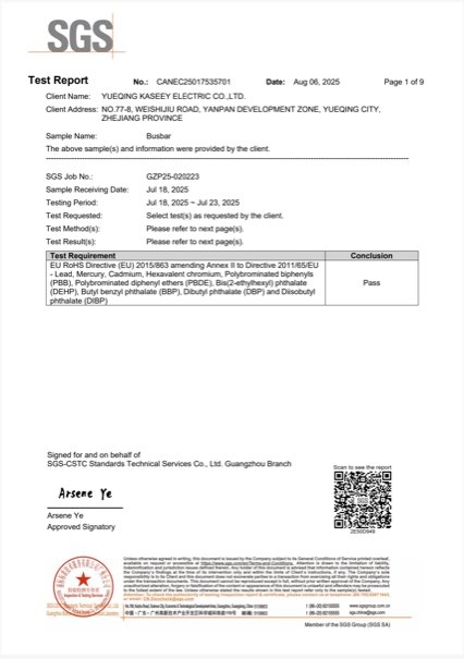 KASEEY SGS RoHS busbar test report
